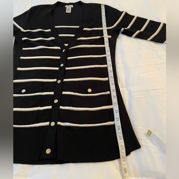 Vintage Y2K Cache Button Down Snap Cardigan in Black, White, and Gold Size M - Picture 9 of 14